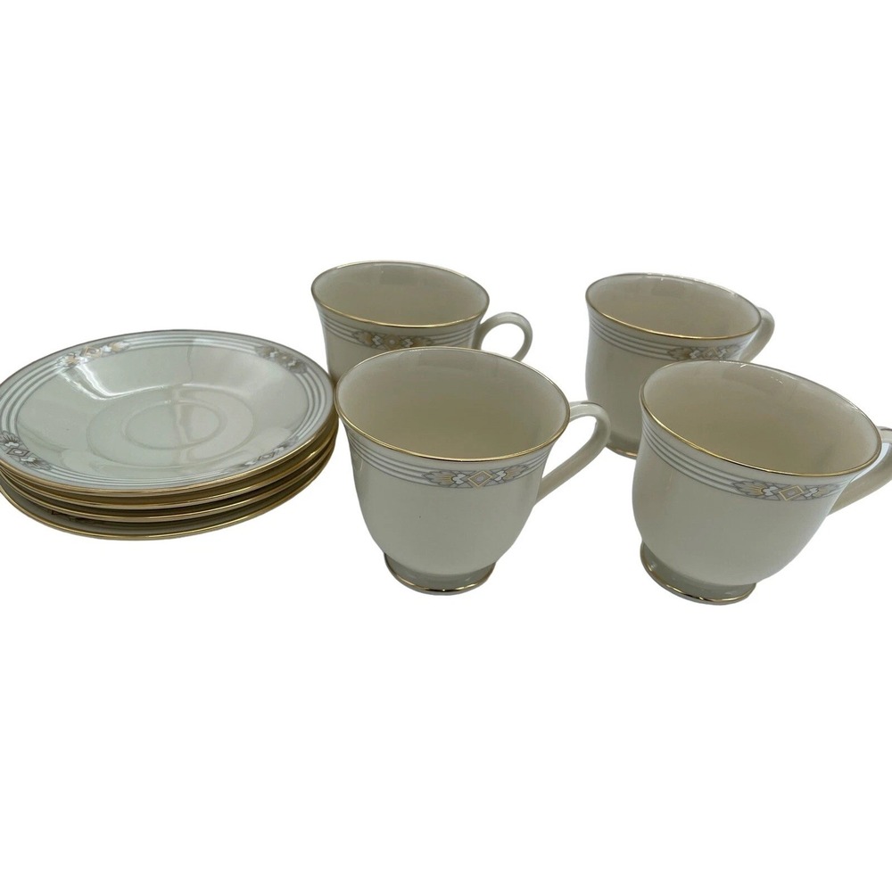 Lenox FIRELIGHT China Set Of 4 Cups & Saucers Nw/OTs‎